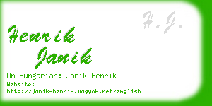 henrik janik business card